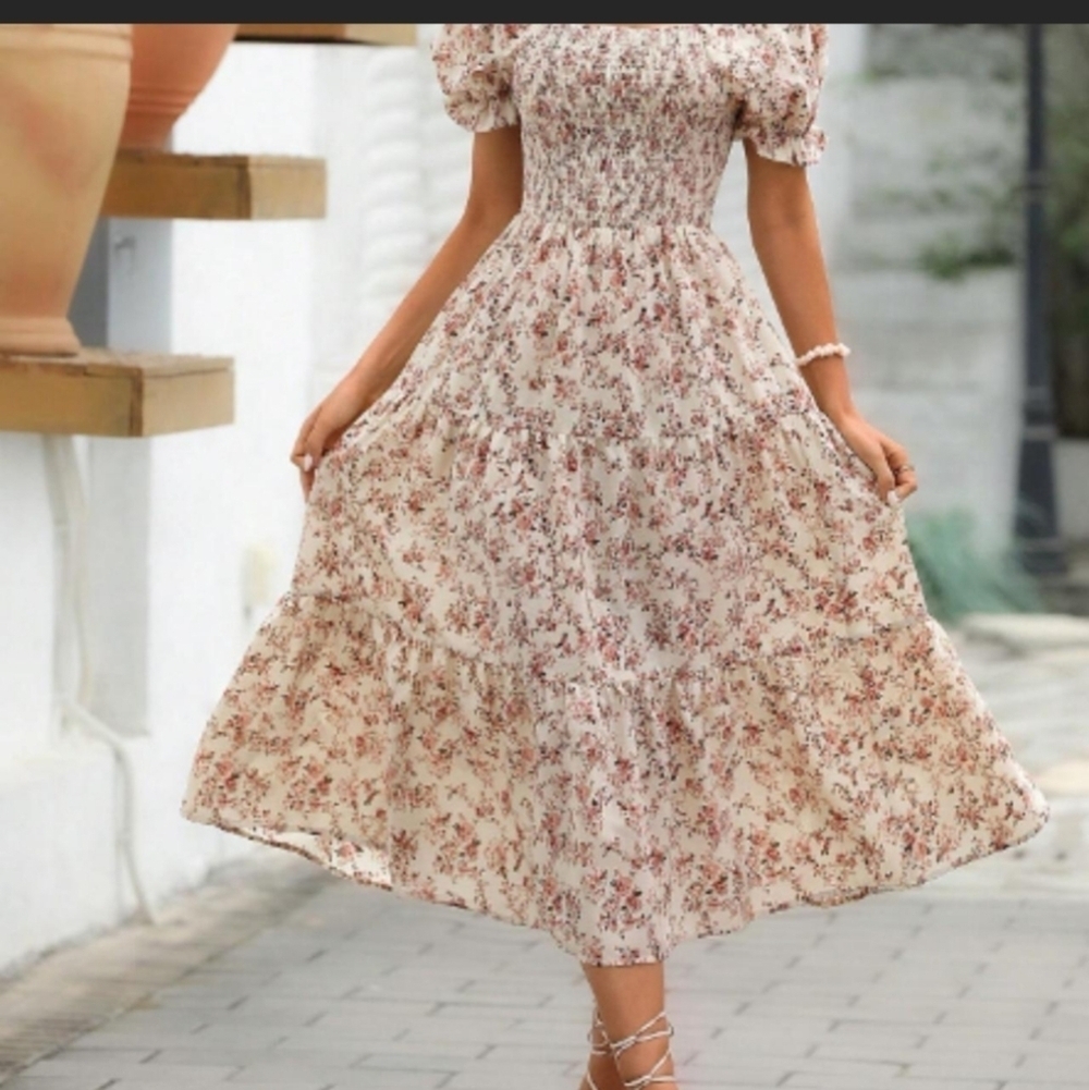 Shein Floral Long Dress Size Small NWOT